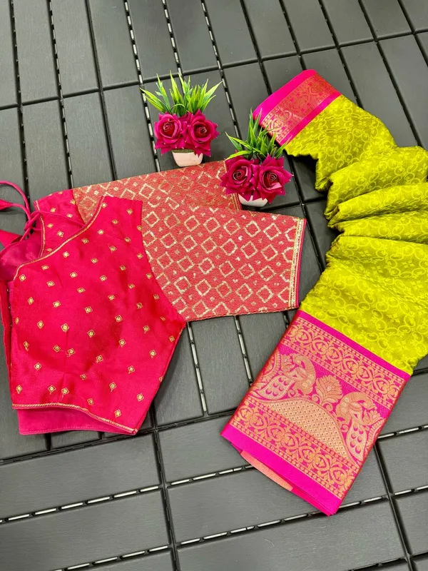 Light_Yellow_Dharam_Varam_Silk_Saree_With_Ready_Made_Embroidery_Blouse