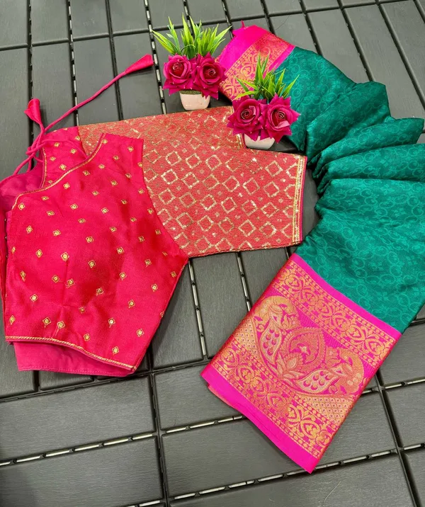 Rama_Dharam_Varam_Silk_Saree_With_Ready_Made_Embroidery_Blouse