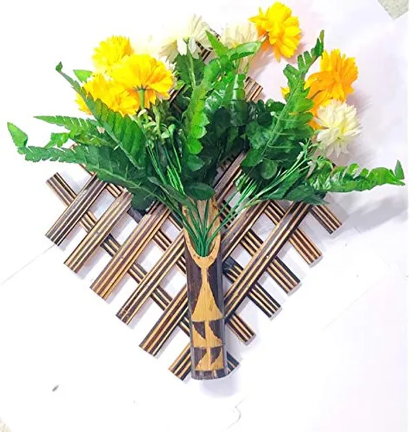 Set_Of_2_Handmade_Bamboo_Wall_Hanging_Vases_With_Multicolour_Flower_-__(Big)_,Bamboo