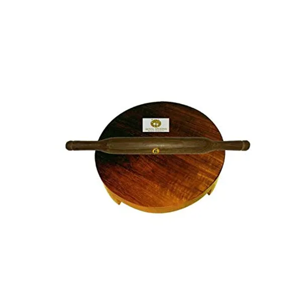 Set_Of_2_Brown_Teak_Rolling_Board_And_Pin