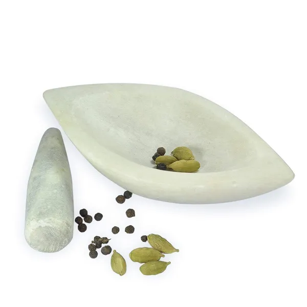 White_Royal_Ship_Shape_Marble_Mortar_And_Pestle_Spice_Mixer_Set_For_Kitchen