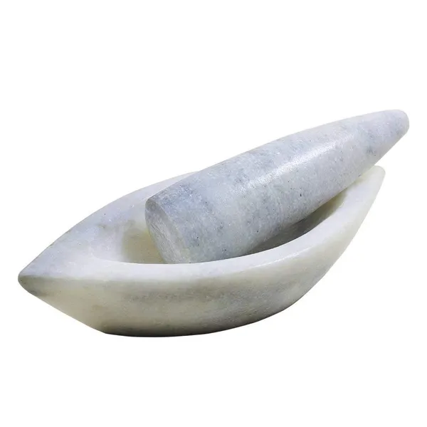 White_Royal_Ship_Shape_Marble_Mortar_And_Pestle_Spice_Mixer_Set_For_Kitchen