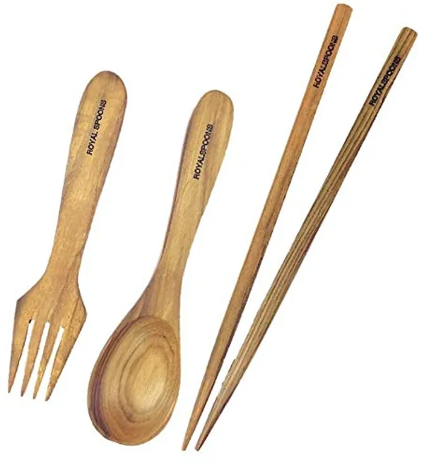 Travel_Kit_Wooden_Spoon,_Fork_And_Chopsticks_Set_-_Genuine_Teak_Wood_Flatware_Cutlery_Set_-_Reusable,_Washable_And_Durable_(Set_Chopsticks+Spoon+Fork)