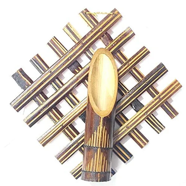 set_of_2_Piece_Yellow_&_Brown_Royals_Handmade_Bamboo_Wall_Hanging_Flower_Vases_Without_Flower_(Small-_8_Inch_)-_Bamboo,_Bamboo,