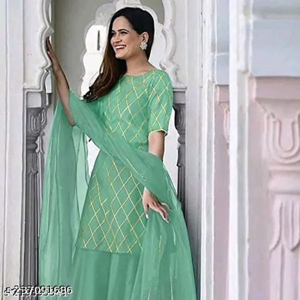 Pista_Rayon_Blend_Flared_Gown__With_Duppata