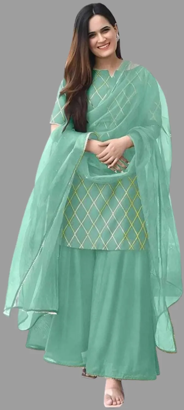 Pista_Rayon_Blend_Flared_Gown__With_Duppata
