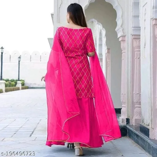 Pink_Rayon_Blend_Flared_A-Line_Gown__With_Duppata