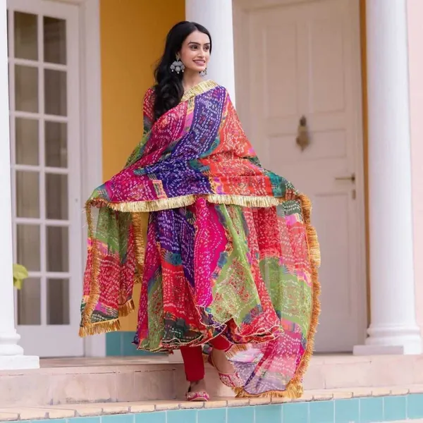 Multi_Colour_Georgette_Floral_Printed_Anarkali_Gown__With_Duppata