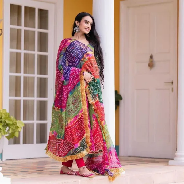 Multi_Colour_Georgette_Floral_Printed_Anarkali_Gown__With_Duppata