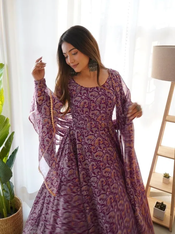 Purple_Georgette_Floral_Printed_Anarkali_Gown__With_Duppata