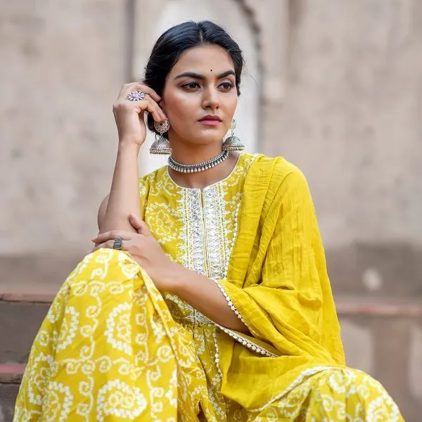 Yellow_Cotton_Rayon_Kurta__Sharara__Dupatta_Set___With_Duppata