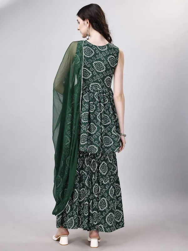 Green_Cotton_Rayon_Kurta__Sharara__Dupatta_Set___With_Duppata