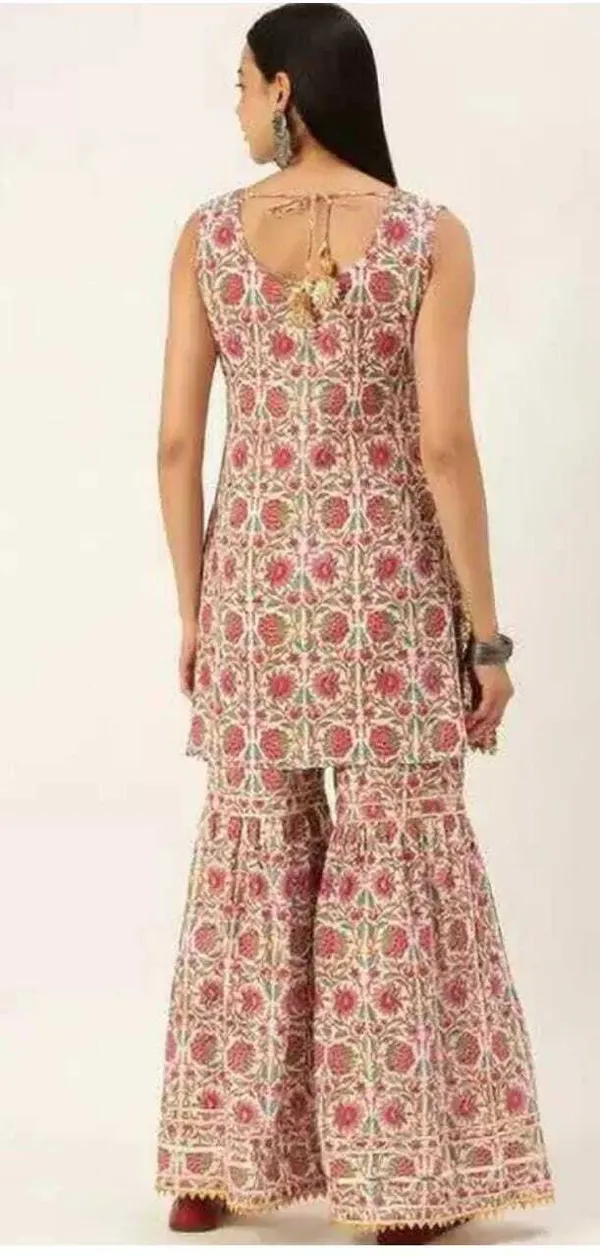Multi_Colour_Cotton_Rayon__Kurta__Sharara_Set___With_Duppata
