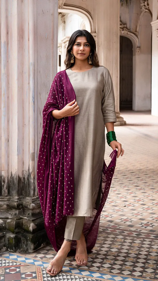 Eshanay_Fashion_Three_piece_kurta_set_for_women,_Indian_kurta_set,_Straight_kurti_with_pent_or_muslin_dupatta_,_Party_wear_dress