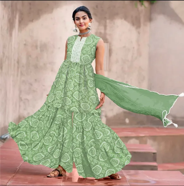 Pista_Cotton_Rayon_Kurta__Sharara__Dupatta_Set___With_Duppata