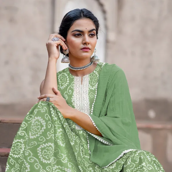 Pista_Cotton_Rayon_Kurta__Sharara__Dupatta_Set___With_Duppata