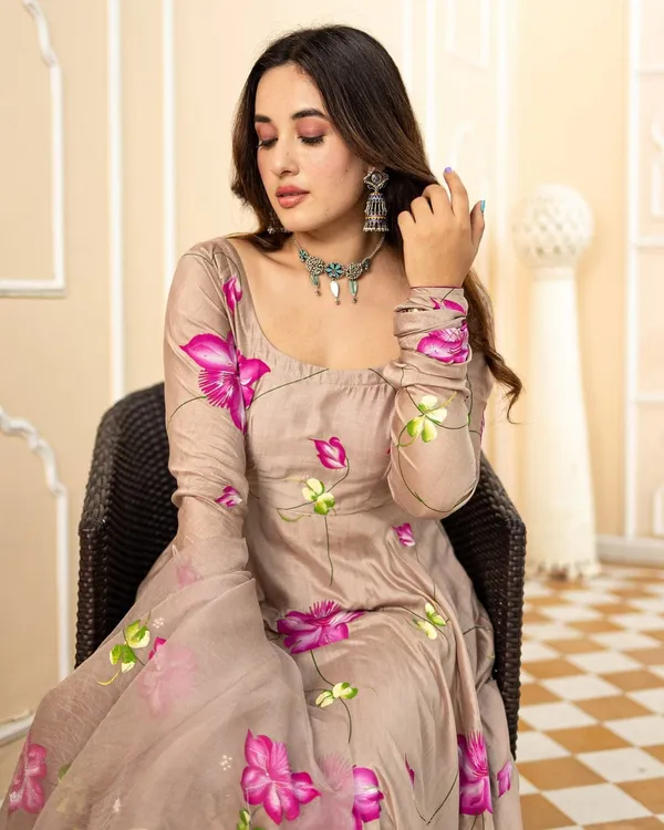 New_Exclusive_Ready-Made_Georgette_Skin_Print_Gown_Two_Piece_For_Women_Gown_+_Orna_)