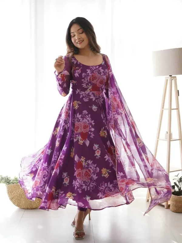 Purple_Georgette_Floral_Printed_Anarkali_Gown__With_Duppata