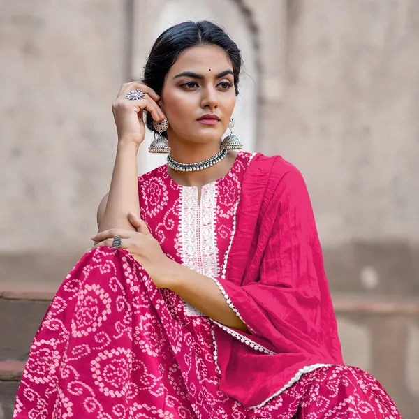 Pink_Cotton_Rayon_Kurta__Sharara__Dupatta_Set___With_Duppata