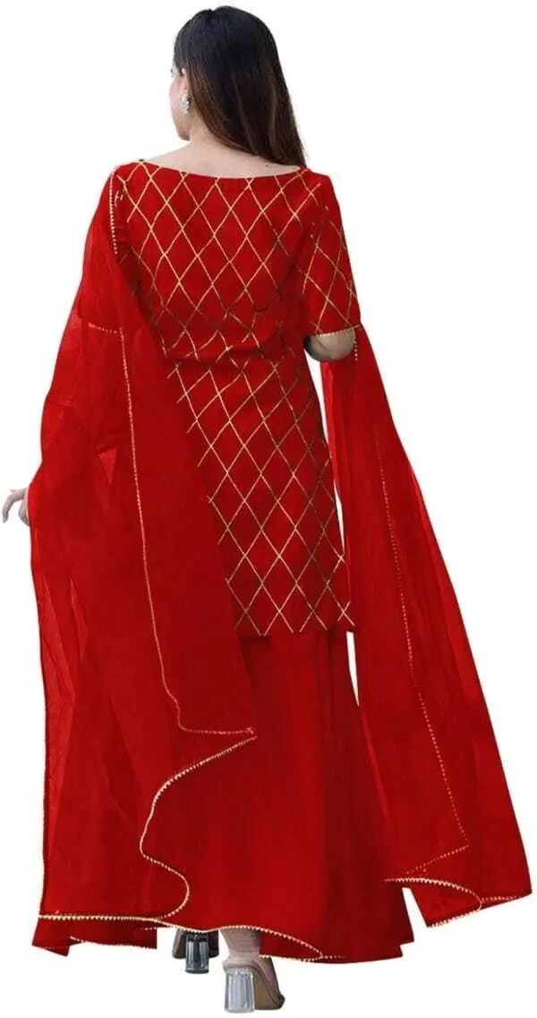 Red_Rayon_Blend_Flared_Gown__With_Duppata