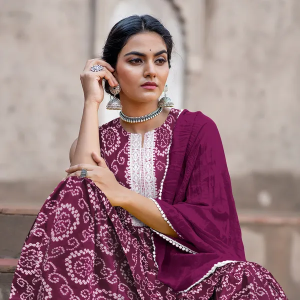 Purple_Cotton_Rayon_Kurta__Sharara__Dupatta_Set___With_Duppata
