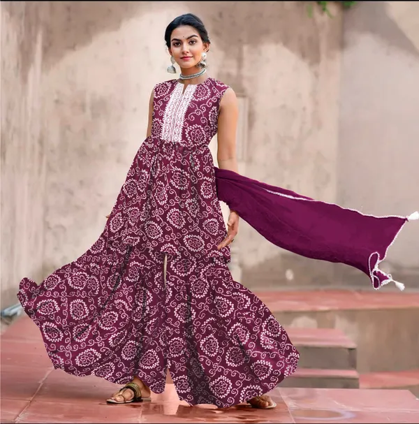 Purple_Cotton_Rayon_Kurta__Sharara__Dupatta_Set___With_Duppata