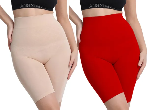 Beige&Red_Nylon_Shaper_Brief_For_Women_Pack_of_2