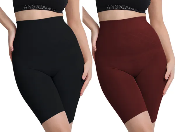 Black&Maroon_Nylon_Shaper_Brief_For_Women_Pack_of_2
