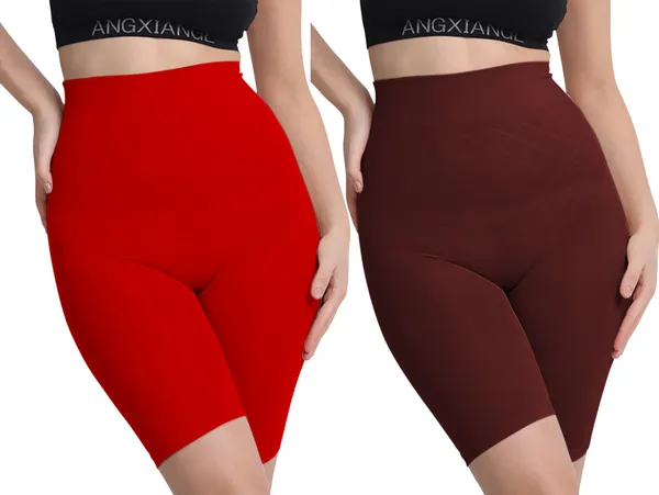 Maroon_Nylon_Tummy_&_Thigh_Shaper_For_Women_Pack_of_2