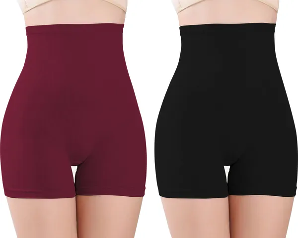 Black&Maroon_Nylon_Shaper_Brief_For_Women_Pack_of_2
