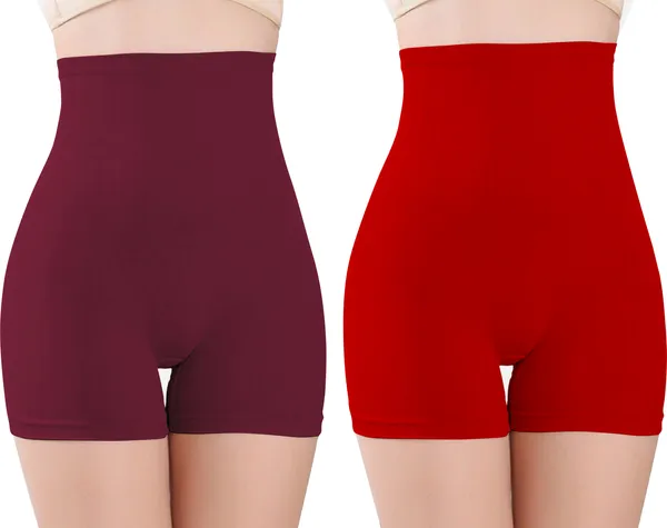 Maroon&Red_Nylon_Shaper_Brief_For_Women_Pack_of_2