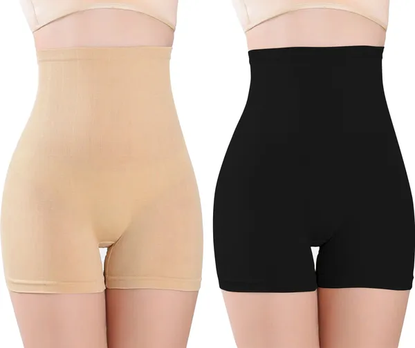 Beige&Black_Nylon_Shaper_Brief_For_Women_Pack_of_2