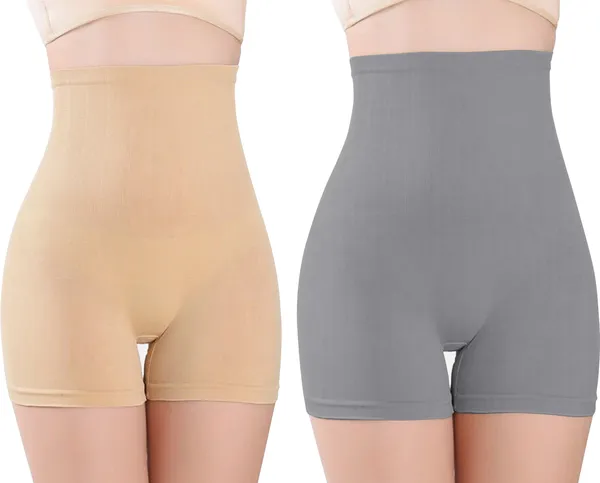 Beige&Grey_Nylon_Shaper_Brief_For_Women_Pack_of_2