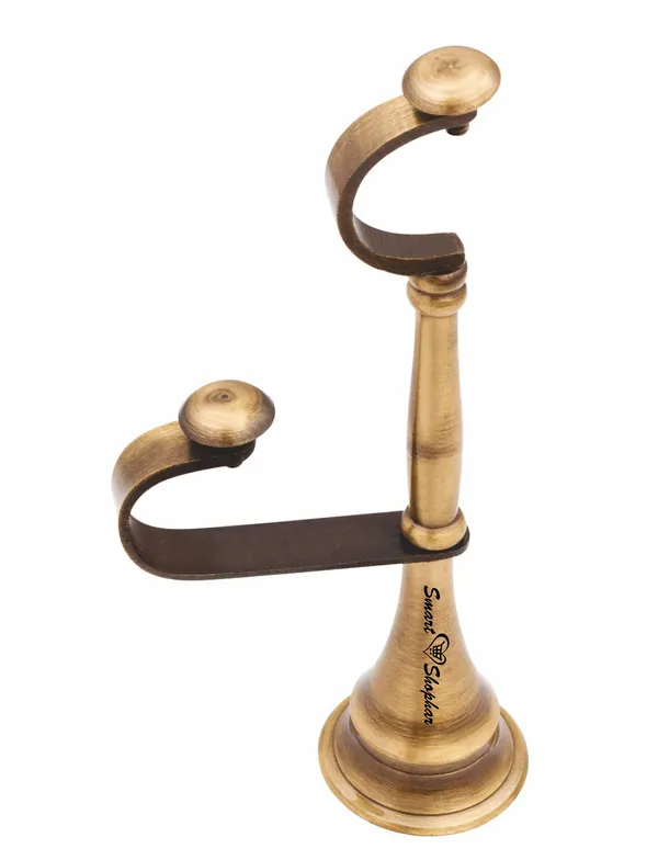 (Pack_of_2)_Curtain_Support_Round_Double_Pole_Brass_Antique