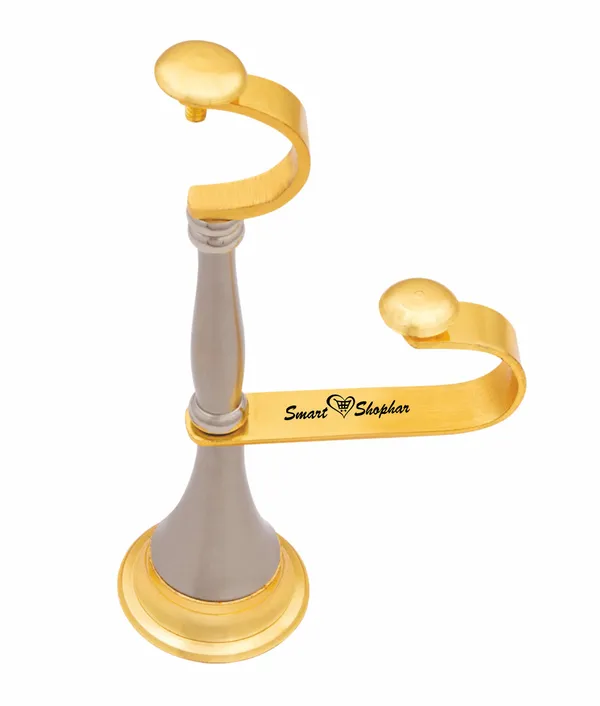 (Pack_of_2)_Curtain_Support_Round_Double_Pole_Brass_Gold_Silver