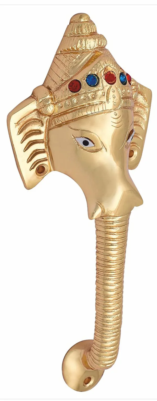 (Pack_of_2)_Pull_Handle_Ganesha_Avighna_Brass_Gold