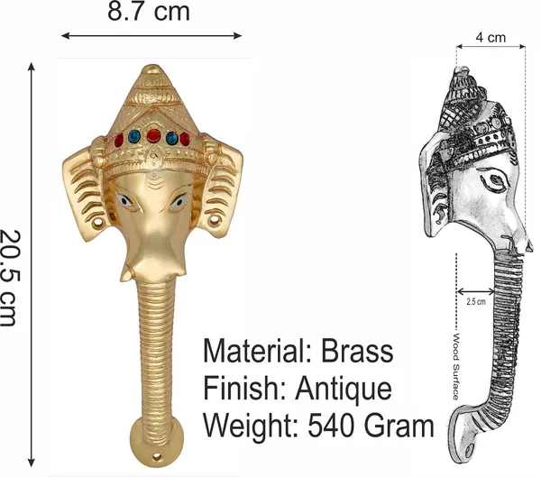 (Pack_of_2)_Pull_Handle_Ganesha_Avighna_Brass_Gold