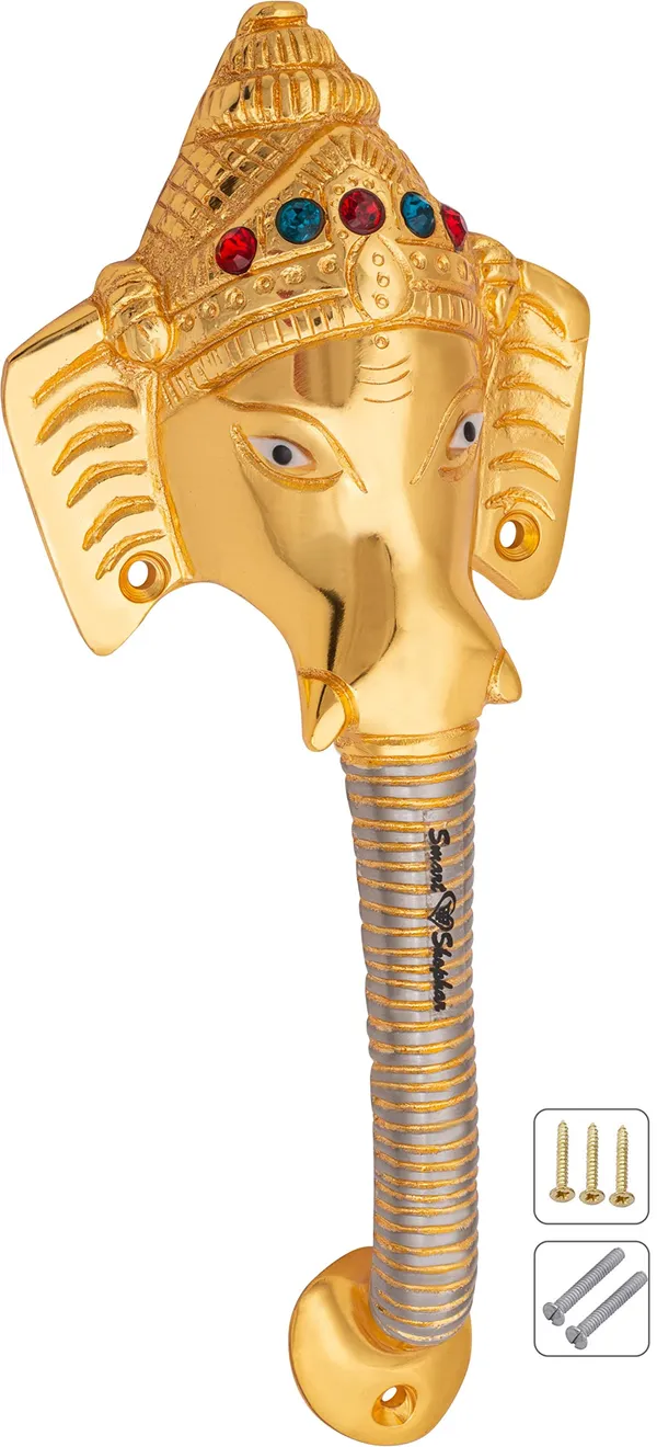 (Pack_of_2)_Pull_Handle_Ganesha_Avighna_Brass_Gold_Silver