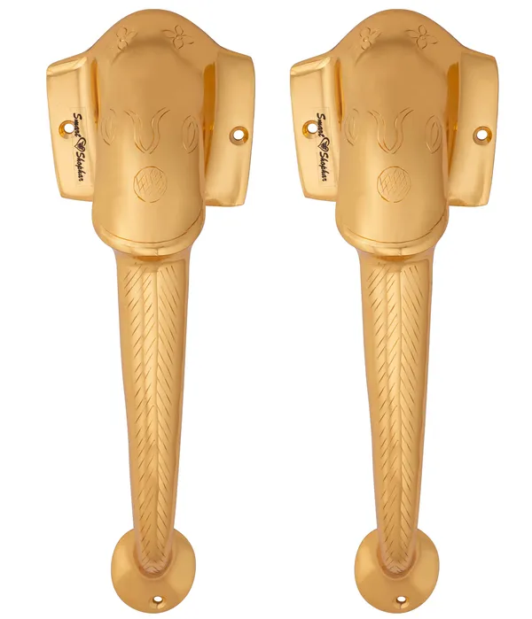 (Pack_of_2)_Pull_handle_Elephant_Brass_Gold