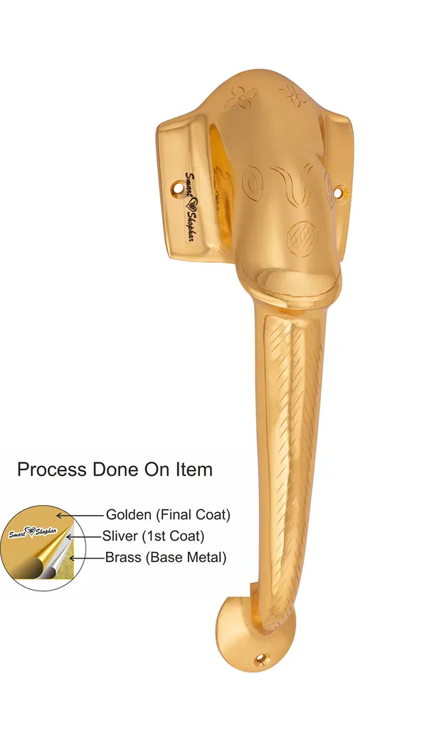 (Pack_of_2)_Pull_handle_Elephant_Brass_Gold