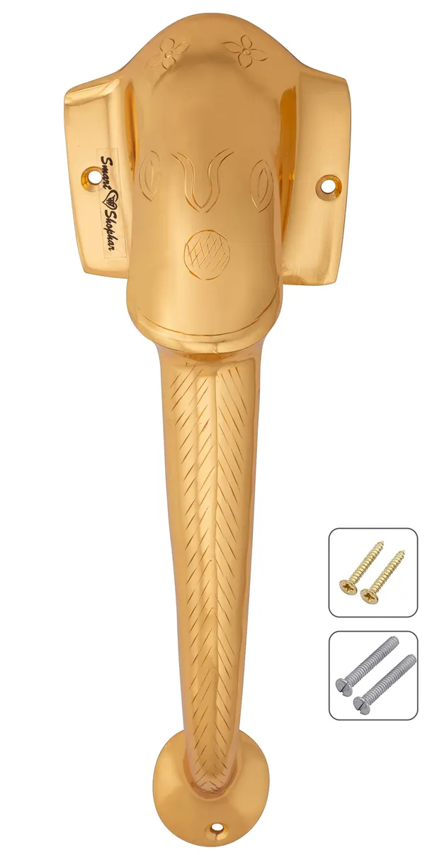 (Pack_of_2)_Pull_handle_Elephant_Brass_Gold
