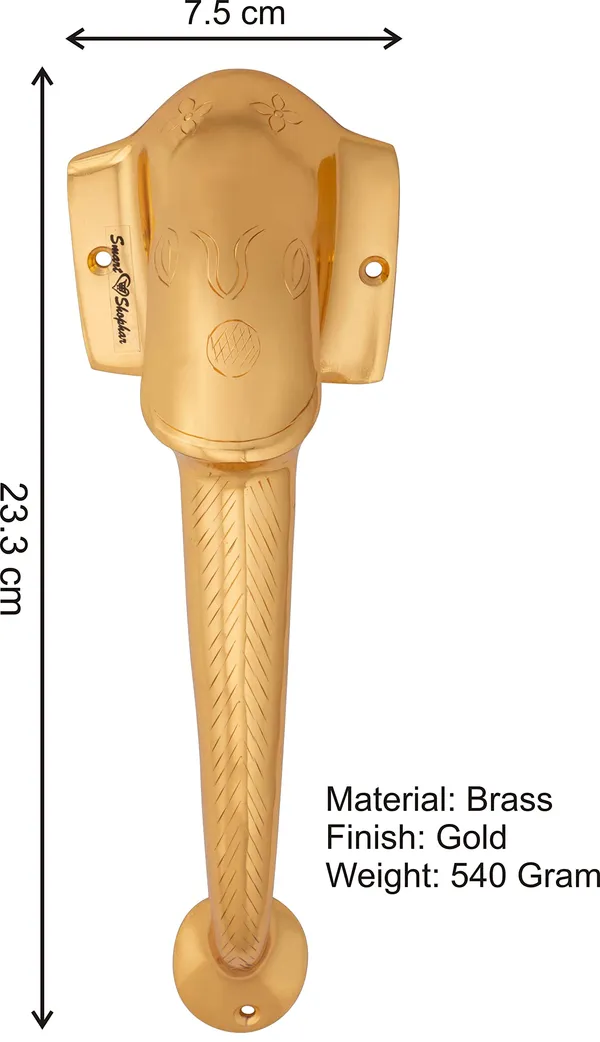 (Pack_of_2)_Pull_handle_Elephant_Brass_Gold