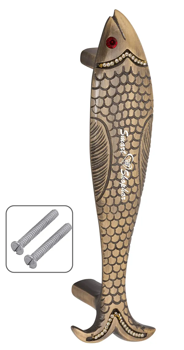 (Pack_of_2)_Pull_Handle_Fish_Brass_Antique