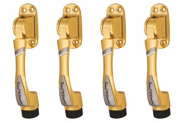 (_Pack_of_4_)_Brass_Boxy_Door_Stopper_5_Inches,_Gold_Silver,_Pack_of_4_/_Door_Mounted_Rubber_Tip_Bottom_for_Home,_Office,_Bathroom/Slip-Resistant_for_Tiles,_Carpet,_Wood_or_Laminated_Floors