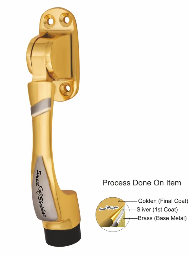 (_Pack_of_4_)_Brass_Boxy_Door_Stopper_5_Inches,_Gold_Silver,_Pack_of_4_/_Door_Mounted_Rubber_Tip_Bottom_for_Home,_Office,_Bathroom/Slip-Resistant_for_Tiles,_Carpet,_Wood_or_Laminated_Floors