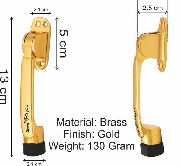 (_Pack_of_2_)_Brass_Meldal_Door_Stopper_5_Inches_Gold_Pack_of_2