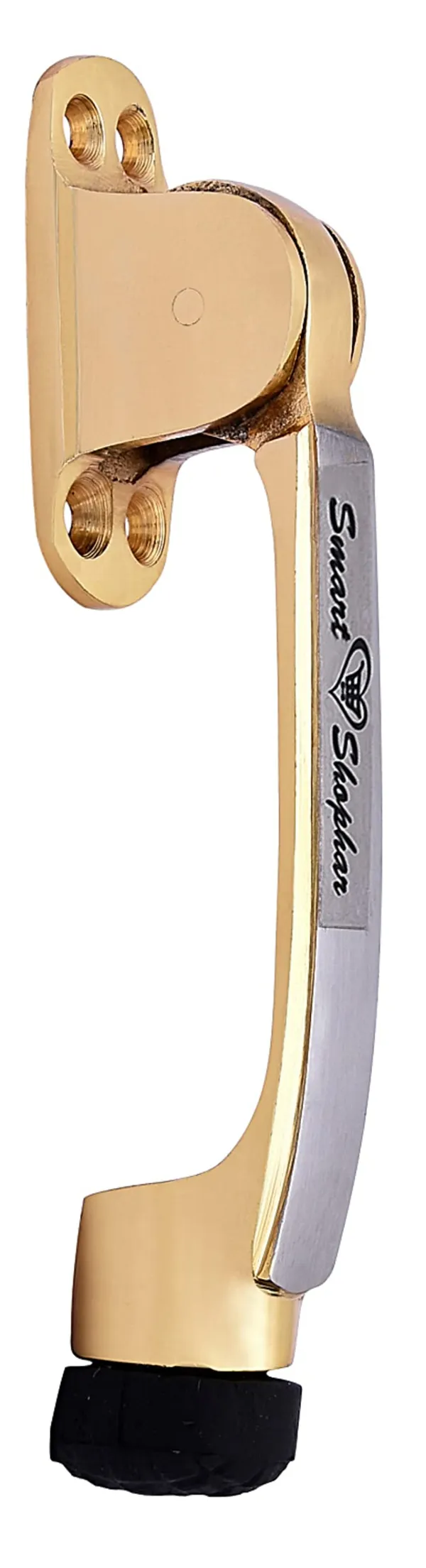 (_Pack_of_2_)_Brass_Meldal_Door_Stopper_5_Inches_Gold,_Silver,_Pack_of_2_with_Screws/Designer_Foot_Door_Stopper_with_Rubber_Tip_Bottom/Home,_Office,_Bathroom/Slip-Resistant/All_Type_Doors