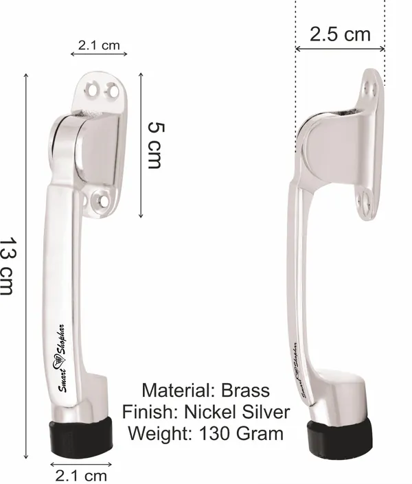 (_Pack_of_2_)_Brass_Meldal_Door_Stopper_5_Inches_Nickel_Silver_Pack_of_2