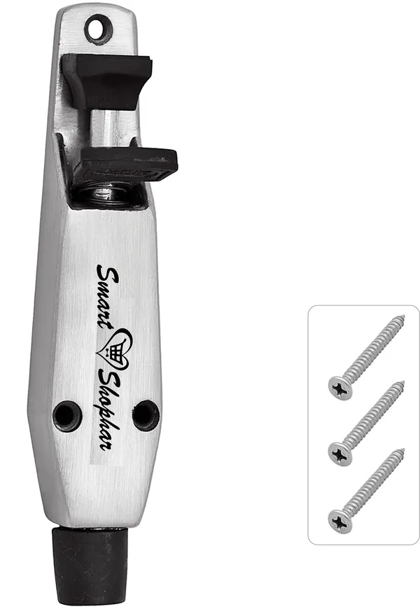 (_Pack_of_2_)_Aluminium_Alloys_Summary_Door_Stopper_5_Inches_Silver_Pack_of_2_with_Screws/Rubber_Tip_Bottom_for_Main_Door/Push_Type_and_Pull_Mechanism/Door_Mounted_Floor_Stop_Holder