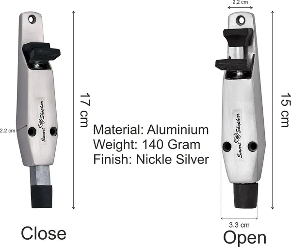 (_Pack_of_2_)_Aluminium_Alloys_Summary_Door_Stopper_5_Inches_Silver_Pack_of_2_with_Screws/Rubber_Tip_Bottom_for_Main_Door/Push_Type_and_Pull_Mechanism/Door_Mounted_Floor_Stop_Holder